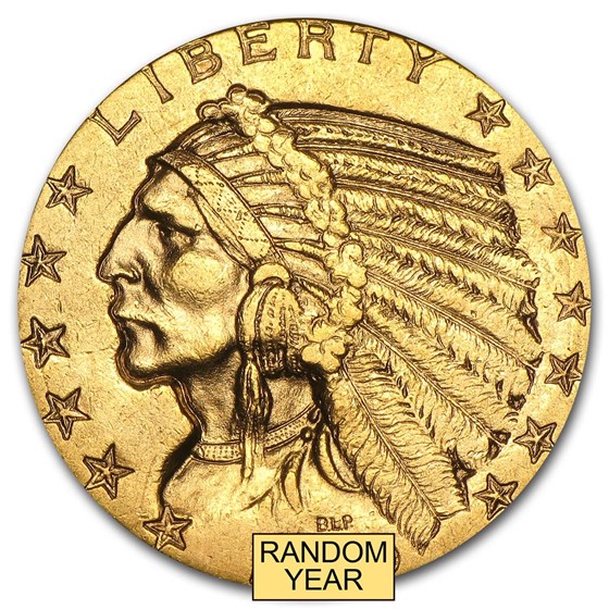 $5 Indian Gold Half Eagle AU (Random Year) $5 Indian Gold Half Eagle AU (Random Year)